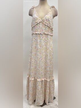 BCBGeneration Pastel Floral Maxi Skirt in Pink, Yellow, Lavender